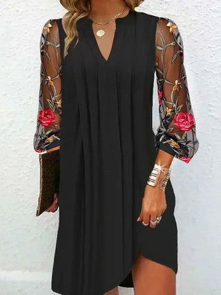 Camille | Robe Élégante à Manches Fleuries