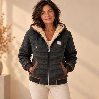 Sandra | Veste matelassée à capuche zippée avec doublure sherpa
