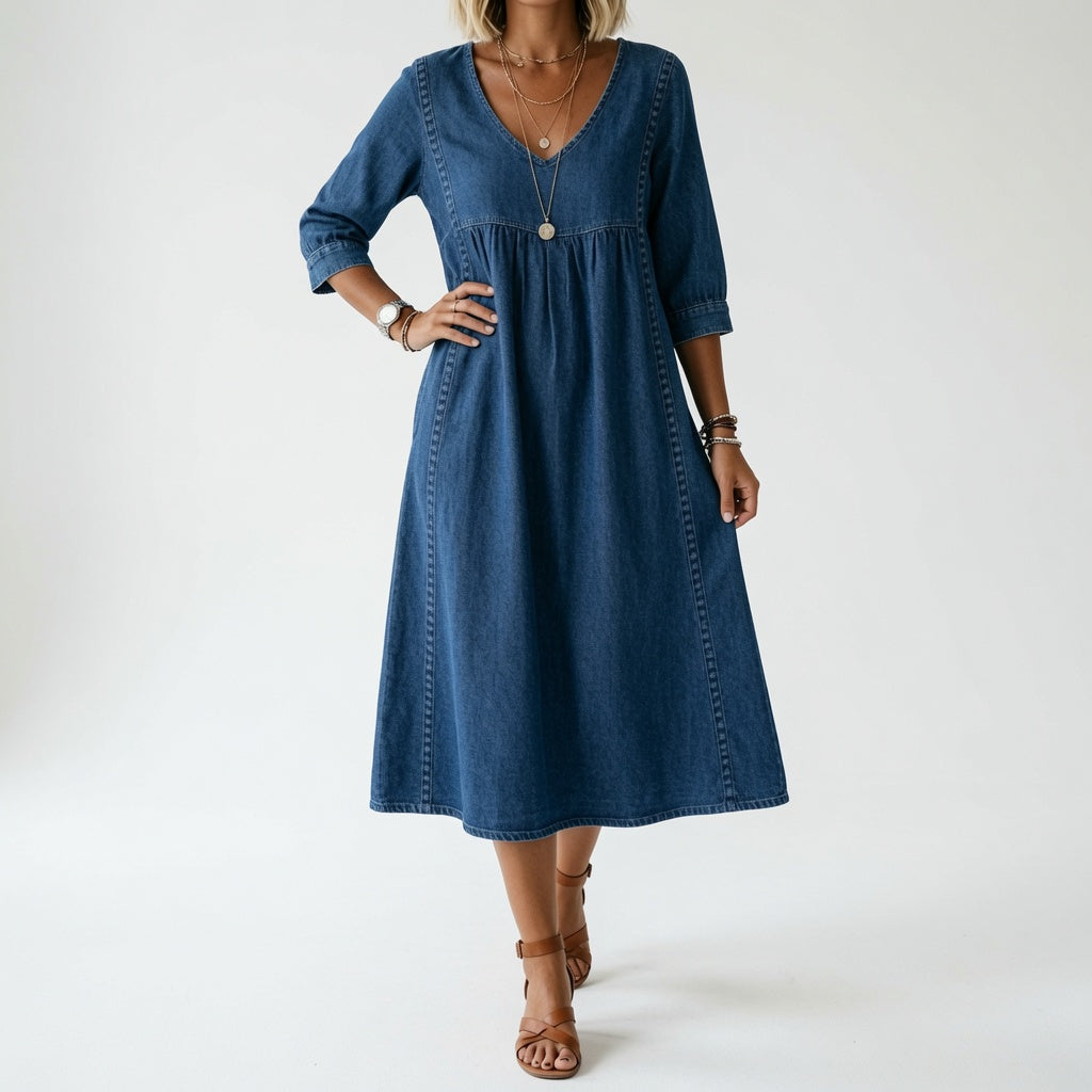 Éléonisse™ — Robe midi fluide élégance naturelle