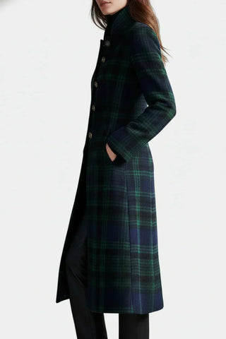 Madeleine™ — Manteau mi-long à carreaux élégant