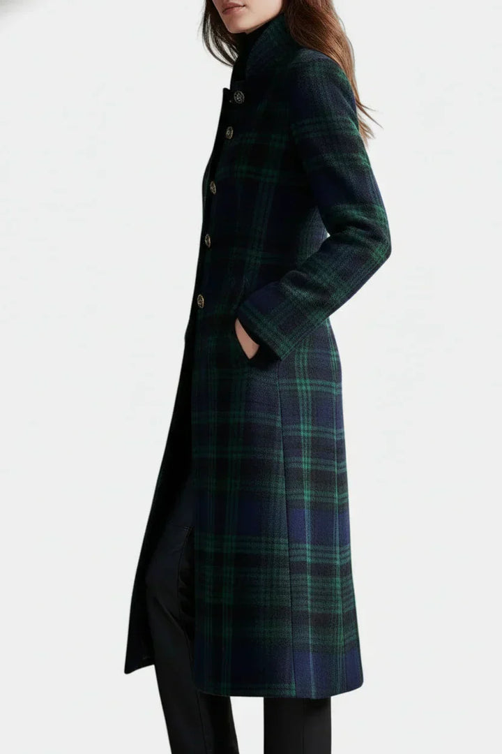 Madeleine™ — Manteau mi-long à carreaux élégant