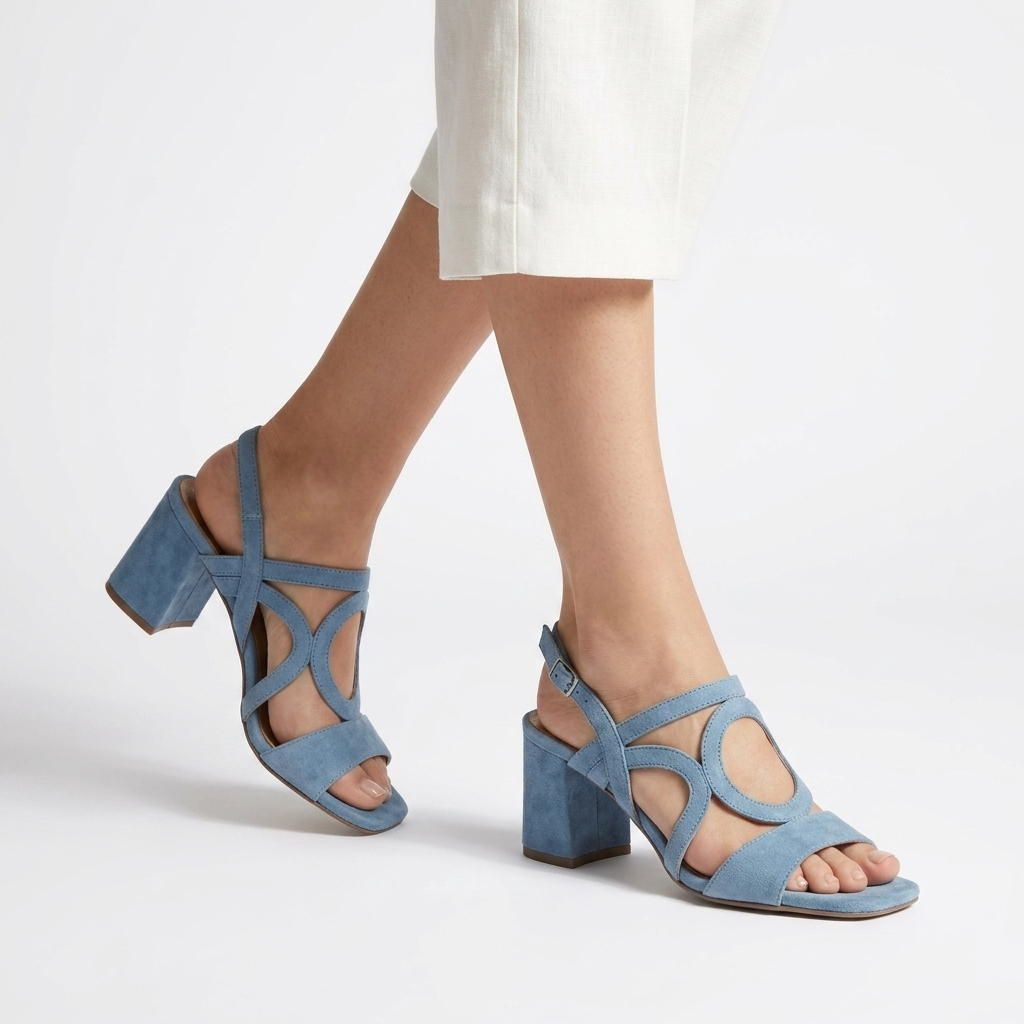 Urbéline™ — Sandale talon bloc slingback découpes boucle