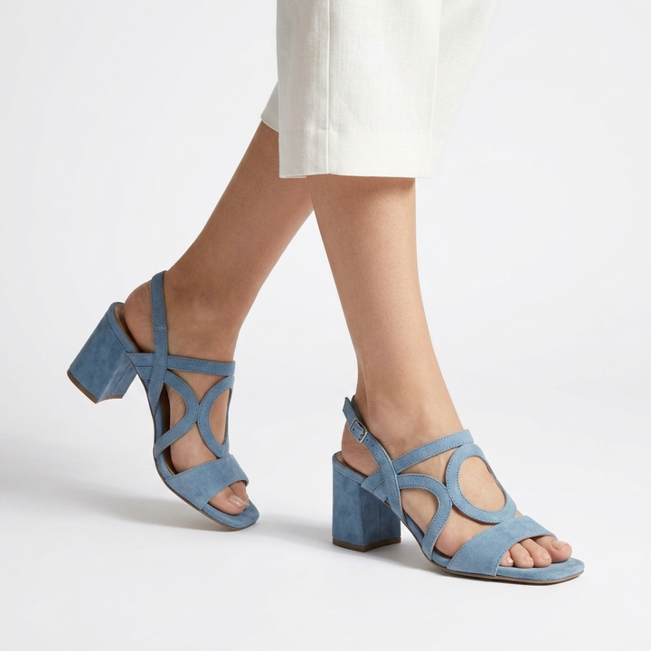 Urbéline™ — Sandale talon bloc slingback découpes boucle