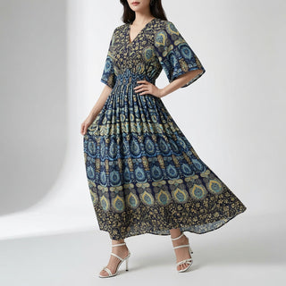 Orientale™ — Robe maxi imprimé ethnique bohème élégante