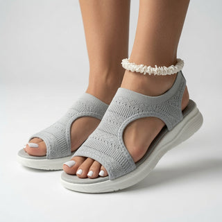 Confortine™ — Sandale compensée maille bout ouvert semelle souple