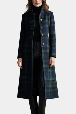 Madeleine™ — Manteau mi-long à carreaux élégant