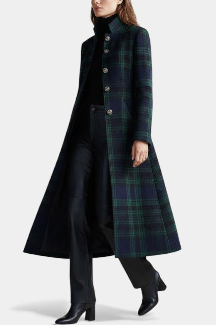 Madeleine™ — Manteau mi-long à carreaux élégant