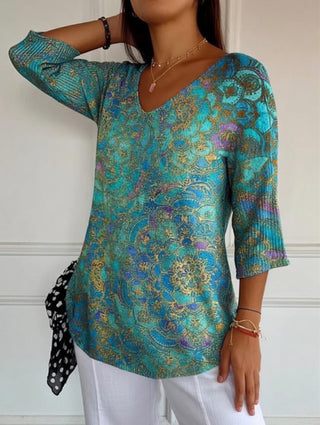 Bérangère™ — Blouse fluide élégante à imprimé raffiné