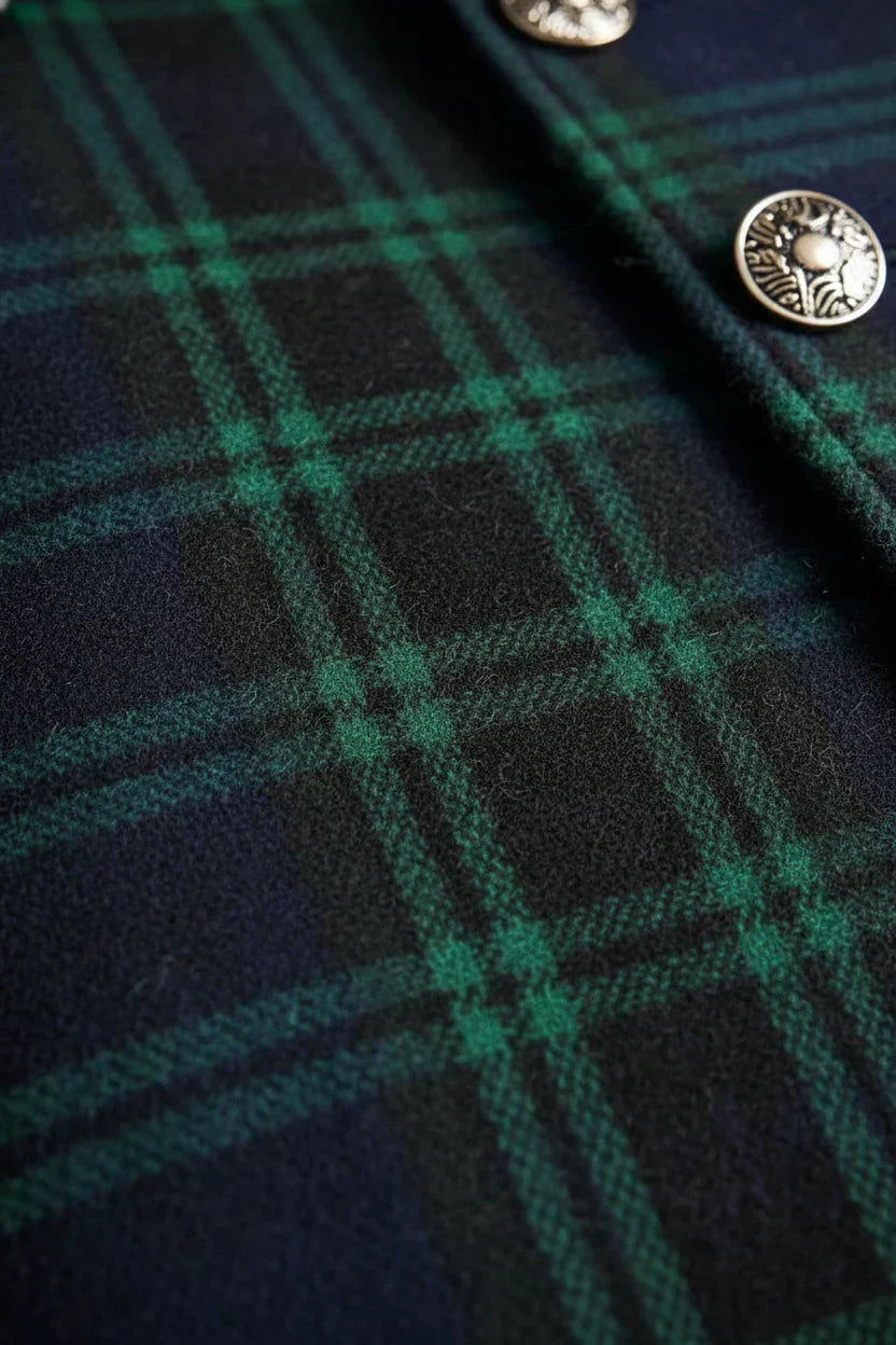Madeleine™ — Manteau mi-long à carreaux élégant