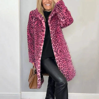 Séverine™ — Veste mi-longue léopard élégante